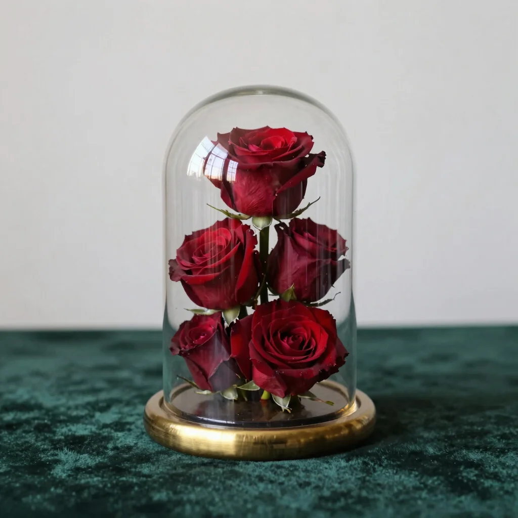 Eternal Rose & Crystal Glass Dome